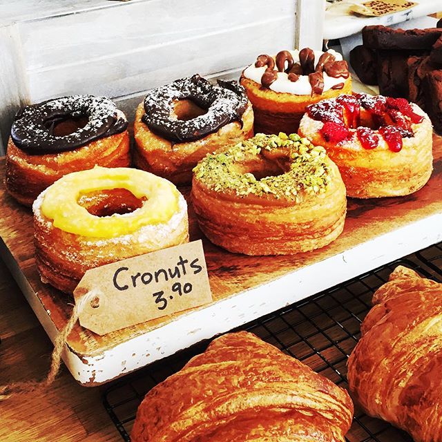 #cronuts ??? my first #reallife sight of one - looks #nice. The problem is..... I'm on a diet to banish the belly - so no sweet stuff.